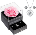 Preserved Real Rose with Necklace in a Box, Eternal Real Flower for Anniversary Valentines Day Mother'S Day, Love You Forever Gifts for Her Women Girl Home & Garden > Decor > Seasonal & Holiday Decorations Yamonic Pink  