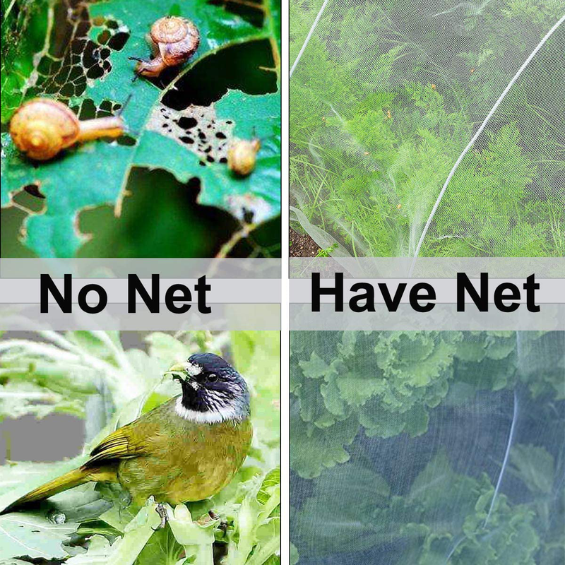 Huouo Mosquito Bug Insect Bird Net with Sewn Edges - 10 Ft X 20 Ft Barrier Hunting Blind Plant Cover Garden Mesh Netting for Protect Your Vegetables, Fruits, Flower & Trees Sporting Goods > Outdoor Recreation > Camping & Hiking > Mosquito Nets & Insect Screens Huouo   