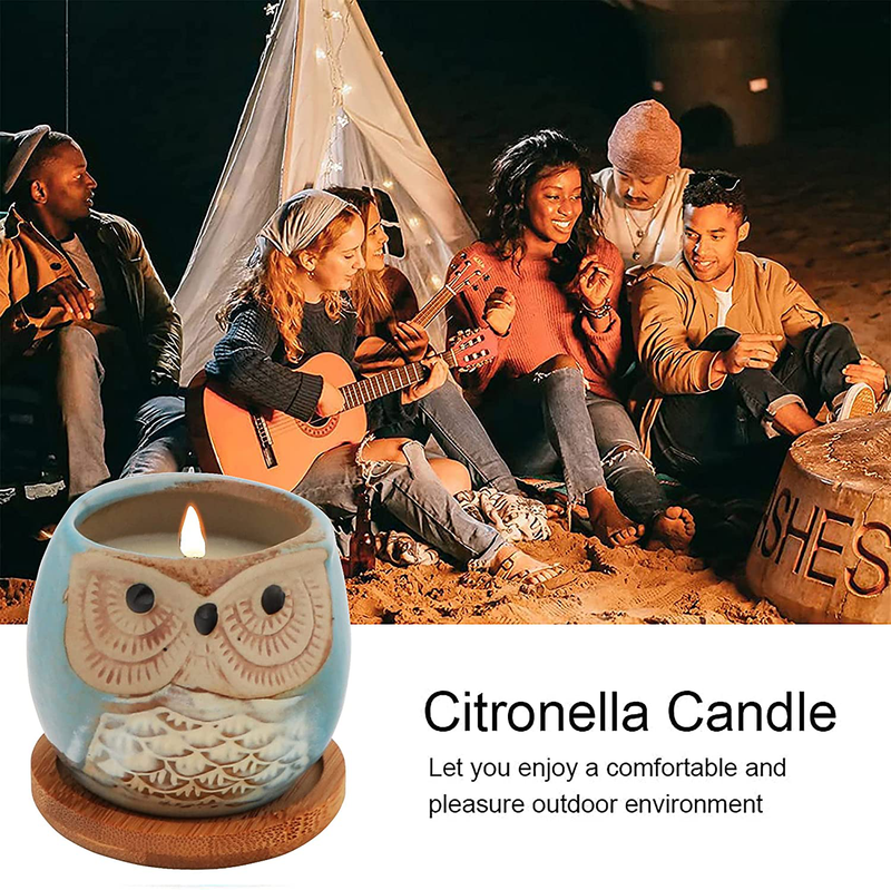 Kinforse Citronella Candles Outdoor Scented Candles Sets Gifts for Women, 6x3.5oz Novelty Owl Natural Soy Candles for Home Scented, Aromatherapy Candles Bulk for Garden, Porch, Outdoor Patio Decor Home & Garden > Decor > Home Fragrances > Candles Kinforse   