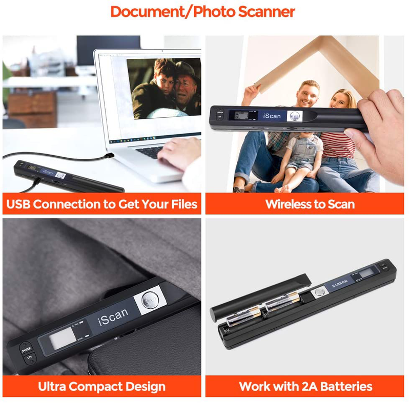 Magic Wand Portable Scanners for Documents, Photo, Old Pictures, Receipts, 900DPI, Scan A4 Color Page in 3sec, 16G Memory Card Included, MUNBYN Photo Scanner for Computer, Laptop Electronics > Print, Copy, Scan & Fax > Scanners MUNBYN   