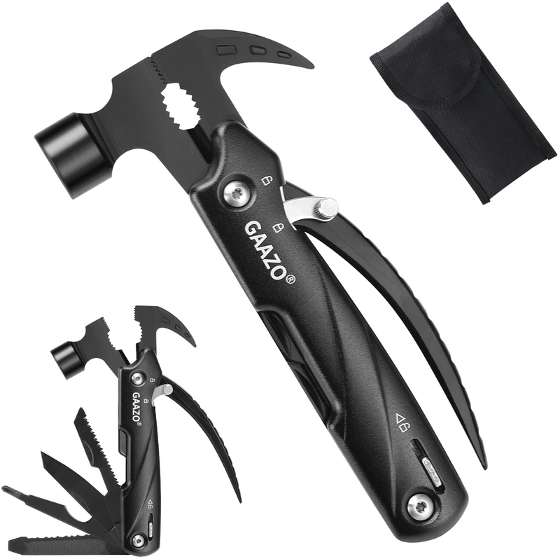 Multitool Camping Accessories, Stocking Stuffers for Men and Women, 12 in 1 Claw Hammer with Pliers Knife Saw, Screwdrivers Bottle Opener, Survival Gear for Camping Hiking Outdoor Activities Sporting Goods > Outdoor Recreation > Camping & Hiking > Camping Tools GAAZO   