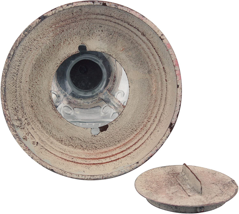 Stonebriar Antique Metal Votive Candle Lantern with Handle, 10", Worn White