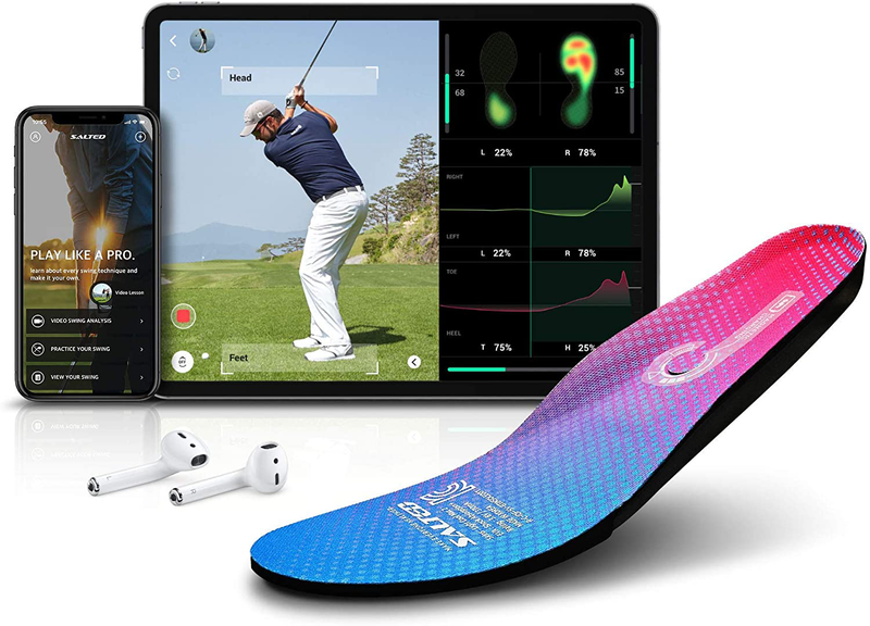Salted Smart Insoles - Golf & Fitness Activities | Smart Fitness | Analyzes Golf Swing Posture Through Balance and Foot Pressure, Compatible Apps for Android/iOS, IoT Wearable Device, IP68 Waterproof Electronics > Computers > Handheld Devices Salted 12-13 Women/11-12 Men  