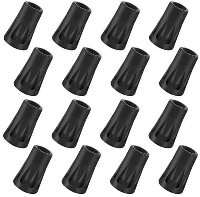 Hqdeal 16 Pack/8 Pair Walking Pole Rubber Tips, Trekking Pole Tip Protectors, Replacement Rubber Alpenstock Head Cover for Hiking Stick Walking Trekking Poles Sporting Goods > Outdoor Recreation > Camping & Hiking > Hiking Poles HQDeal   