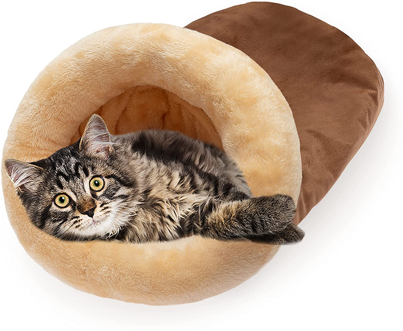 FLYSTAR Cat Bed Cave - Soft Covered Cat Bed for Indoor, Faux Suede Self Warming Cat Hideaway House Hole, Sleeping Cushion Bed for Small, Medium, Large Cats (Clearance Washable) Animals & Pet Supplies > Pet Supplies > Cat Supplies > Cat Beds FLYSTAR   