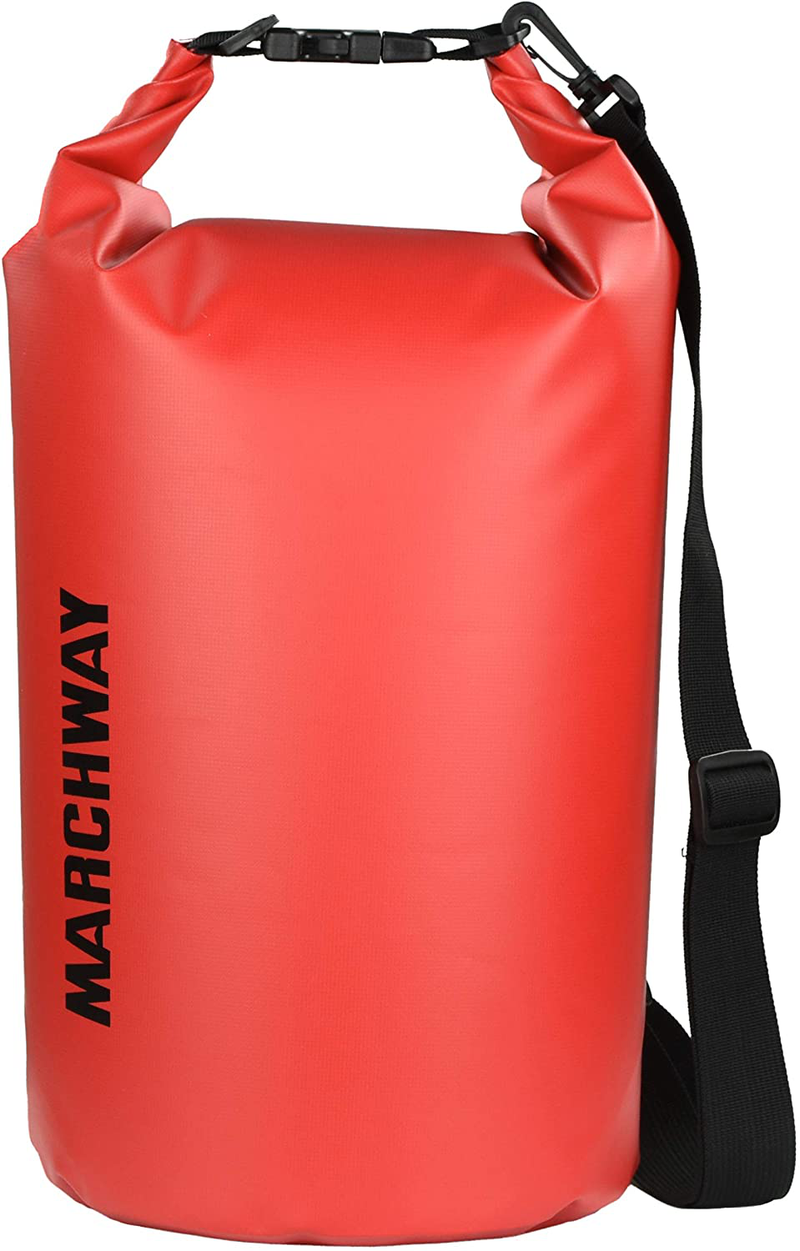 MARCHWAY Floating Waterproof Dry Bag 5L/10L/20L/30L/40L, Roll Top Sack Keeps Gear Dry for Kayaking, Rafting, Boating, Swimming, Camping, Hiking, Beach, Fishing  MARCHWAY Red 10L 