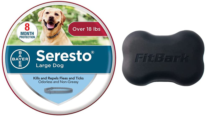 Seresto Flea and Tick Collar for Dogs, 8-Month Flea and Tick Collar for Large Dogs Over 18 Pounds Animals & Pet Supplies > Pet Supplies > Dog Supplies Elanco 1-Pk + FitBark  