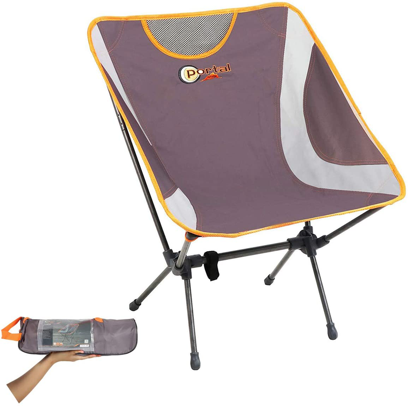 PORTAL Easy Portable Lightweight Folding Camp Chair, Grey Sporting Goods > Outdoor Recreation > Camping & Hiking > Camp Furniture PORTAL   