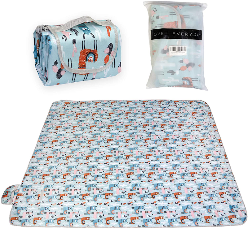 Picnic Blanket Waterproof Foldable & Sandproof, Cute Kids Picnic Blanket & Baby Beach Blanket Extra Large, Outdoor Mat for Camping, Machine Washable, Compact Foldable Portable Family Park Blanket Home & Garden > Lawn & Garden > Outdoor Living > Outdoor Blankets > Picnic Blankets LOVE|EVERYDAY   