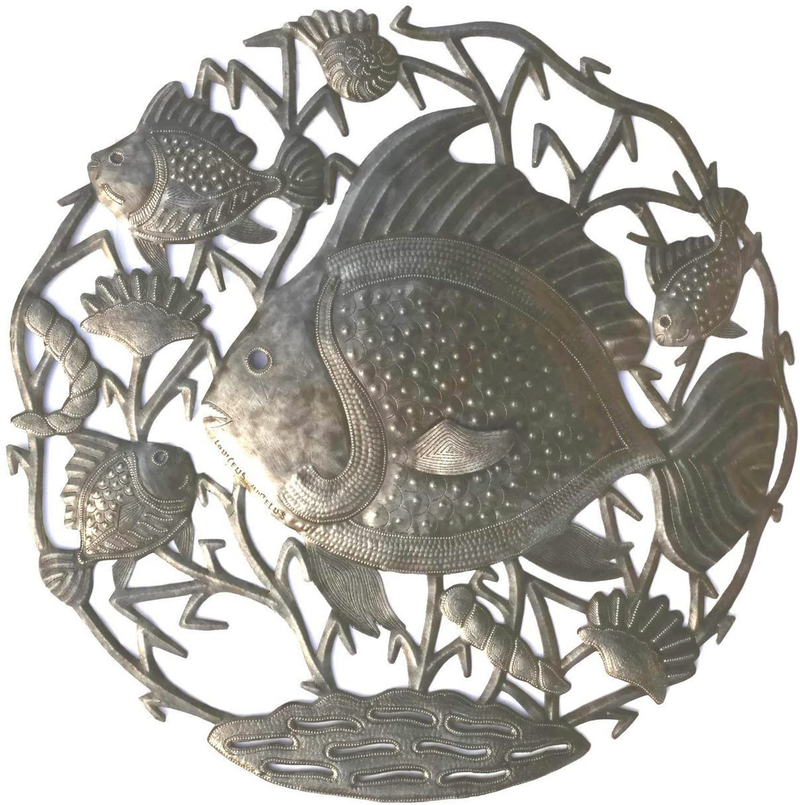 it's cactus - metal art haiti Sea Life Wall Hanging Home Decor, Decoration Great for Bathroom Kitchen or Patio, Nautical, Fish, Turtles, Ocean, Beach Themed, 24 in. x 24 in. (SEA Turtles) Home & Garden > Decor > Artwork > Sculptures & Statues It's Cactus SEA LIFE OCEAN  