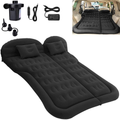 SAYGOGO SUV Air Mattress Camping Bed Cushion Pillow - Inflatable Thickened Car Air Bed with Electric Air Pump Flocking Surface Portable Sleeping Pad for Travel Camping Upgraded Version - Grey Sporting Goods > Outdoor Recreation > Camping & Hiking > Tent Accessories SAYGOGO Black  