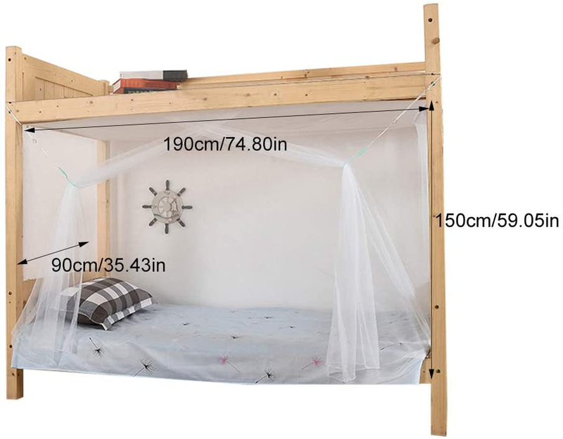 EKDJKK Summer Mosquito Net Students Dorm Bunk Bed Curtains Dustproof Blackout Panel Bed Canopy Portable Bedding Accessories for Student Dormitory School College Sporting Goods > Outdoor Recreation > Camping & Hiking > Mosquito Nets & Insect Screens EKDJKK   