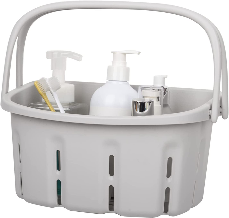 Portable Shower Caddy Basket Tote, Plastic Storage Basket with Handles Organizer Bins for Kitchen Bathroom College Dorm (Grey) Sporting Goods > Outdoor Recreation > Camping & Hiking > Portable Toilets & Showers UUJOLY Grey 1 Pack 