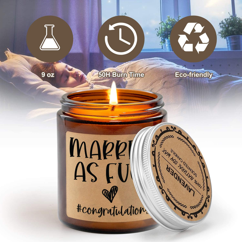 GSPY Lavender Scented Candles - Honeymoon Gifts, Wedding Gifts for Couple, Groom, Bride - Married AF - Newlywed Gift, Hubby and Wifey Gifts - Funny Bridal Shower, Anniversary, Bachelorette Party Gifts Home & Garden > Decor > Home Fragrances > Candles GSPY   