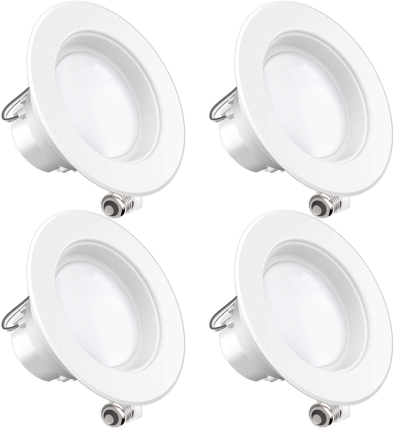 Sunco Lighting 4 Pack 5/6 Inch LED Recessed Downlight, Baffle Trim, Dimmable, 13W=75W, 3000K Warm White, 965 LM, Damp Rated, Simple Retrofit Installation - UL + Energy Star Home & Garden > Lighting > Flood & Spot Lights Sunco Lighting 2700k Soft White 4 Inch 