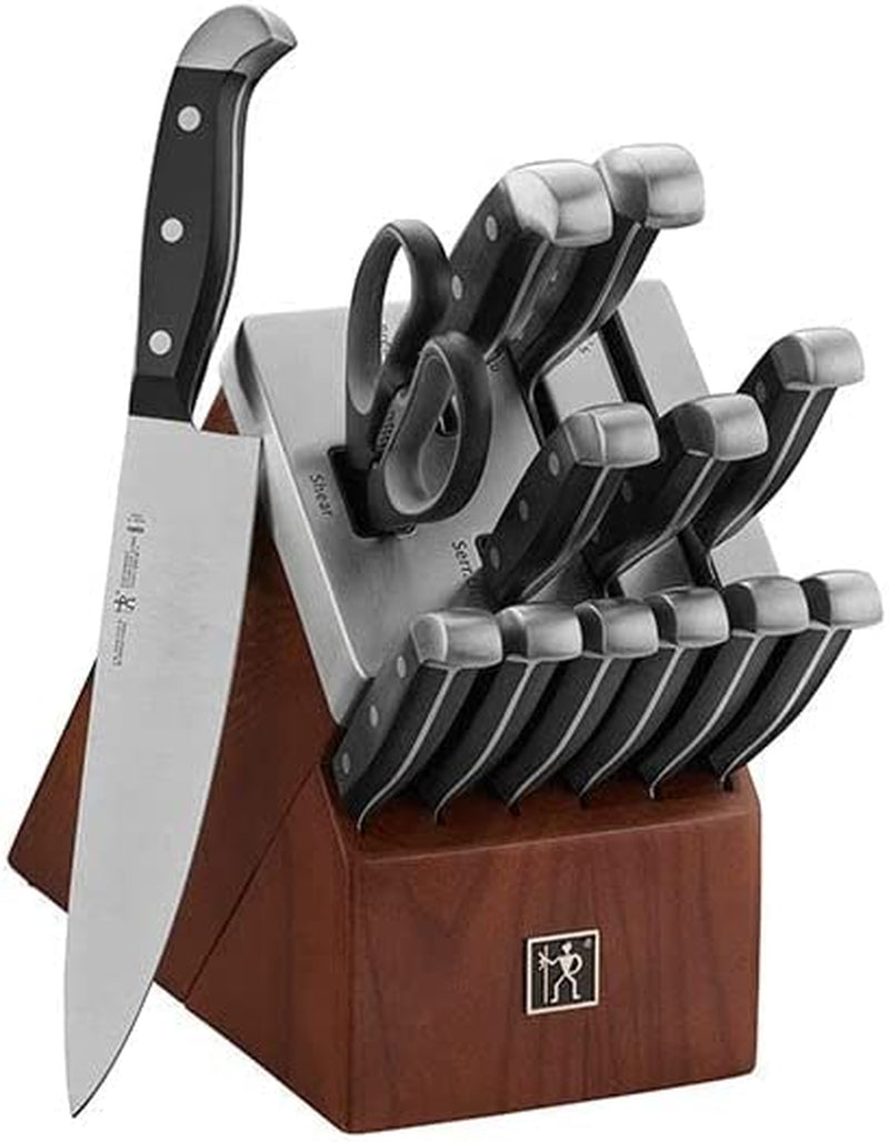 J.A. Henckels International Statement Kitchen Knife Set, 7-Pc, Knife Sharpener, Professional Chef Knife Set, Chef Knife Set, Paring Knife, Utility Knife, Dark Brown Home & Garden > Kitchen & Dining > Kitchen Tools & Utensils > Kitchen Knives HENCKELS Dark Brown 14-pc 