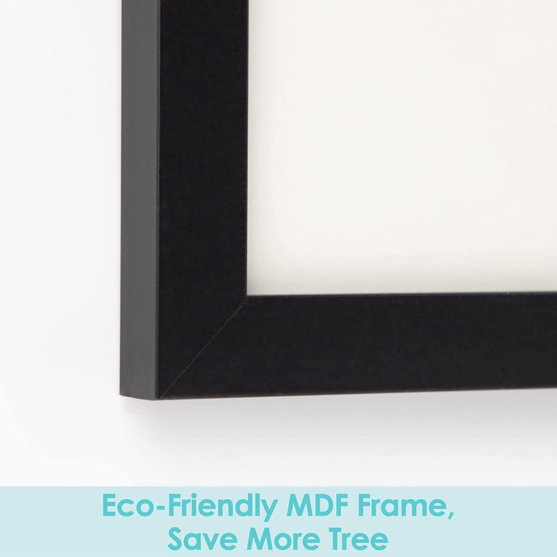 Frametory, 11X14 Picture Frame - Made to Display Pictures 8X10 with Mat or 11X14 without Mat - Wide Molding - Pre-Installed Wall Mounting Hardware (Black, 1 Pack)