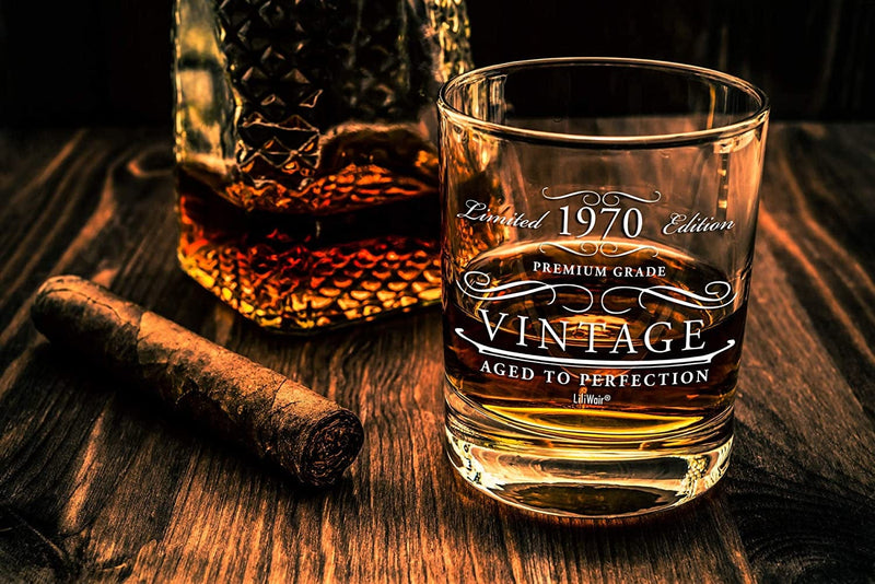 1970 52Nd Birthday Gifts Men Women | Birthday Gift for Man Woman Turning 52 | Funny 52 Nd Party Supplies Decorations Ideas | Fifty Two Year Old Bday Whiskey Glass | 52 Years Gag Vintage Presents Mens Home & Garden > Kitchen & Dining > Barware LiliWair   