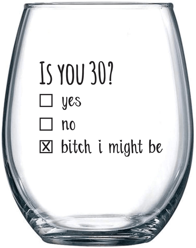 1990 30th Birthday Gift for Women and Men Wine Glass - Funny Is You 30 Gift Idea for Mom Dad Husband Wife – 30 Year Old Party Supplies Decorations for Him, Her - 15oz Home & Garden > Decor > Seasonal & Holiday Decorations& Garden > Decor > Seasonal & Holiday Decorations Gelid   