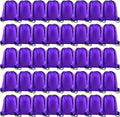 KUUQA 40Pcs Black Drawstring Backpack Bags Sack Drawstring Bags Bulk String Backpack Storage Bags for Sport Gym Traveling Home & Garden > Household Supplies > Storage & Organization KUUQA Purple  
