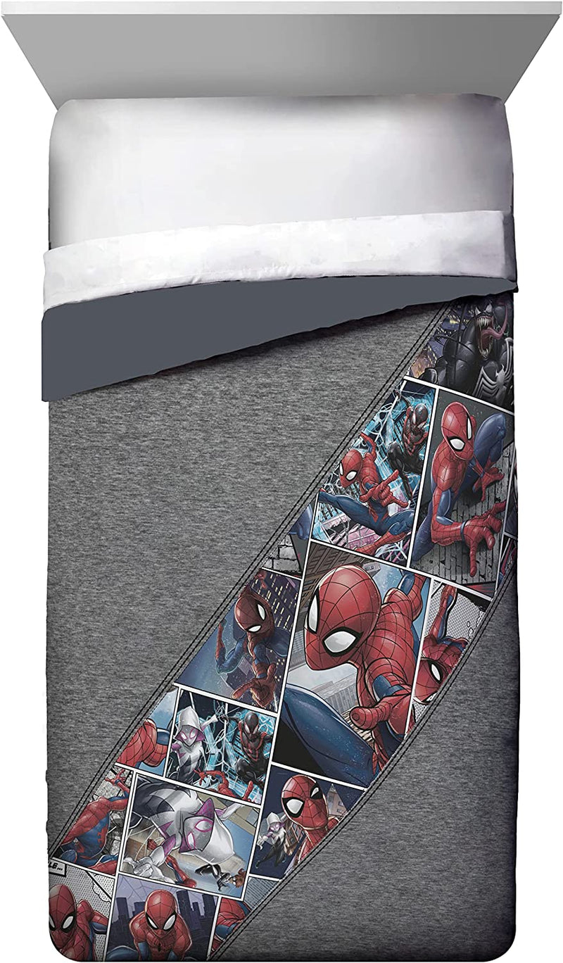Jay Franco Marvel Spiderman Grunge Twin Comforter & Sham Set - Super Soft Kids Bedding - Fade Resistant Microfiber (Official Marvel Product) Home & Garden > Linens & Bedding > Bedding Jay Franco & Sons, Inc.   