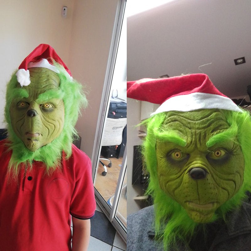Grinch Stole Christmas Geek Latex Mask Cosplay Party Apparel & Accessories > Costumes & Accessories > Masks LXHUGHUI   