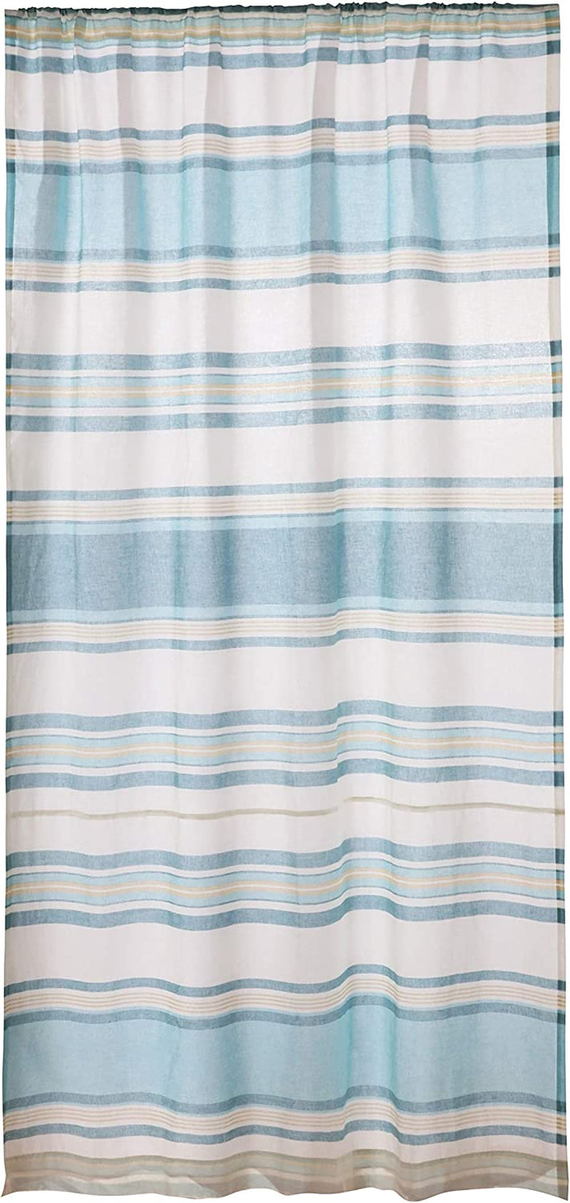 Levtex Home - Blue Maui - Window Panel with Rod Pocket - One Curtain Panel 84 Inch Length - Classic Stripe - Blue, Grey, Taupe - 100% Cotton - Lined Home & Garden > Decor > Window Treatments > Curtains & Drapes Levtex Drape Panel 55x84  