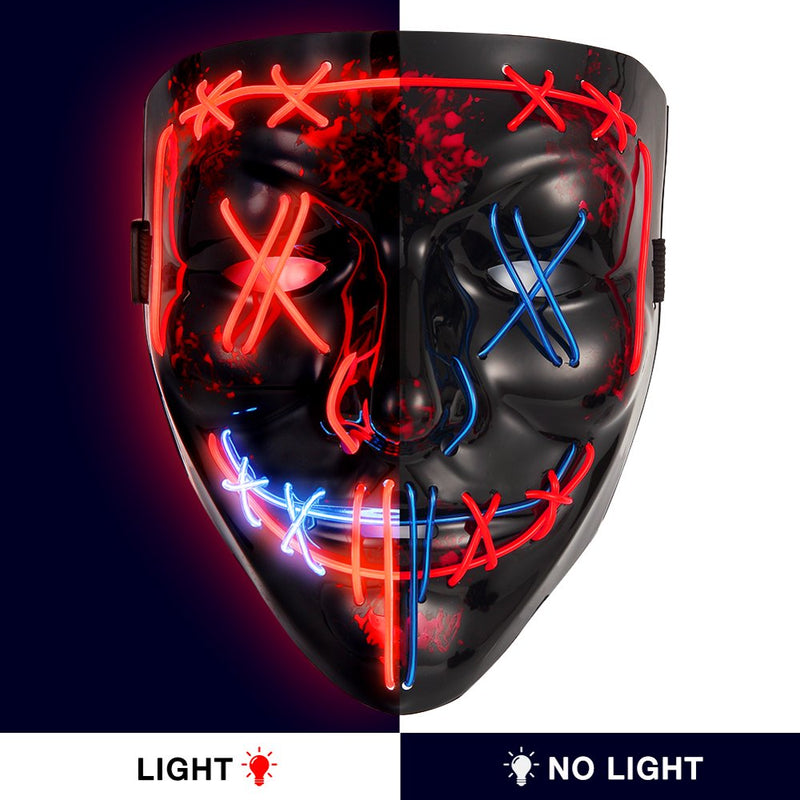Halloween Mask, LED Light up Mask 2PCS, Scary Mask for Halloween Party, Masquerade Mask with 3 Light Modes Apparel & Accessories > Costumes & Accessories > Masks Wpond   