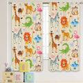 MESHELLY Baby Boy Nursery Jungle Safari Curtains 42(W) X 63(H) Inch Rod Pocket Kids Children Play Forest Lion Animal Printed Curtains for Living Room Bedroom Window Drapes Treatment Fabric 2 Panels Home & Garden > Decor > Window Treatments > Curtains & Drapes MESHELLY Animal 42(W) x 63(H) 