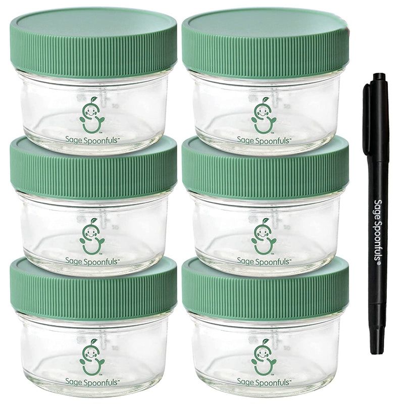 Sage Spoonfuls Glass Baby Food Storage Jars - 4-Pack of 8 Ounce Reusable Glass Food Storage Containers with Lids - Leakproof & Airtight - Dishwasher Safe - Microwave & Freezer Friendly - Bpa-Free Home & Garden > Decor > Decorative Jars Sage Spoonfuls 6-Pack 4 Ounce Glass Jars  