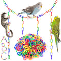 Bissap Plastic Chain Links Birds 250Pcs, Mix Color Rainbow DIY C-Clips Chains Hooks Swing Climbing Cage Toys for Sugar Glider Rat Parrot Bird, Children'S Learning Toy Animals & Pet Supplies > Pet Supplies > Bird Supplies > Bird Toys Bissap mix color  
