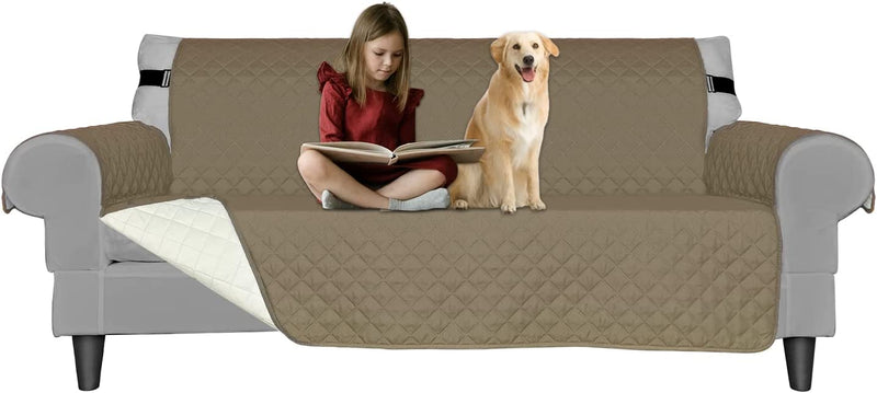 SPECILITE Oversized Couch Cover, XL 78" Seat Width, Stain Resistant Large Sofa Slipcover Reversible Quilted Washable Furniture Protector for Pets Dogs Cats Kids Children - Dark Blue,1 Piece Home & Garden > Decor > Chair & Sofa Cushions SPECILITE Brown 66" 