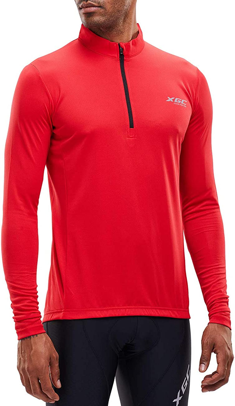 XGC Men'S Short/Long Sleeve Cycling Jersey Bike Jerseys Cycle Biking Shirt with Quick Dry Breathable Fabric Sporting Goods > Outdoor Recreation > Cycling > Cycling Apparel & Accessories XGC 039 Red XX-Large 