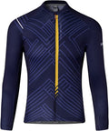 Santic Cycling Jersey Men'S Long Sleeve Bike Reflective Full Zip Bicycle Shirts with Pockets Sporting Goods > Outdoor Recreation > Cycling > Cycling Apparel & Accessories Santic Navy-1134 X-Small 