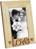 Isaac Jacobs Black Wood Sentiments “Love” Picture Frame, 5X7 Inch with Mat, Photo Gift for Loved Ones, Family, Display on Tabletop, Desk (Black, 5X7 (Matted 4X6)) Home & Garden > Decor > Picture Frames Isaac Jacobs International Natural 4x6 