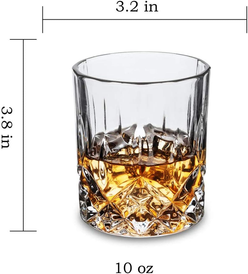 KANARS Old Fashioned Whiskey Glasses with Luxury Box - 10 Oz Rocks Barware for Scotch, Bourbon, Liquor and Cocktail Drinks - Set of 4 Home & Garden > Kitchen & Dining > Barware KANARS   
