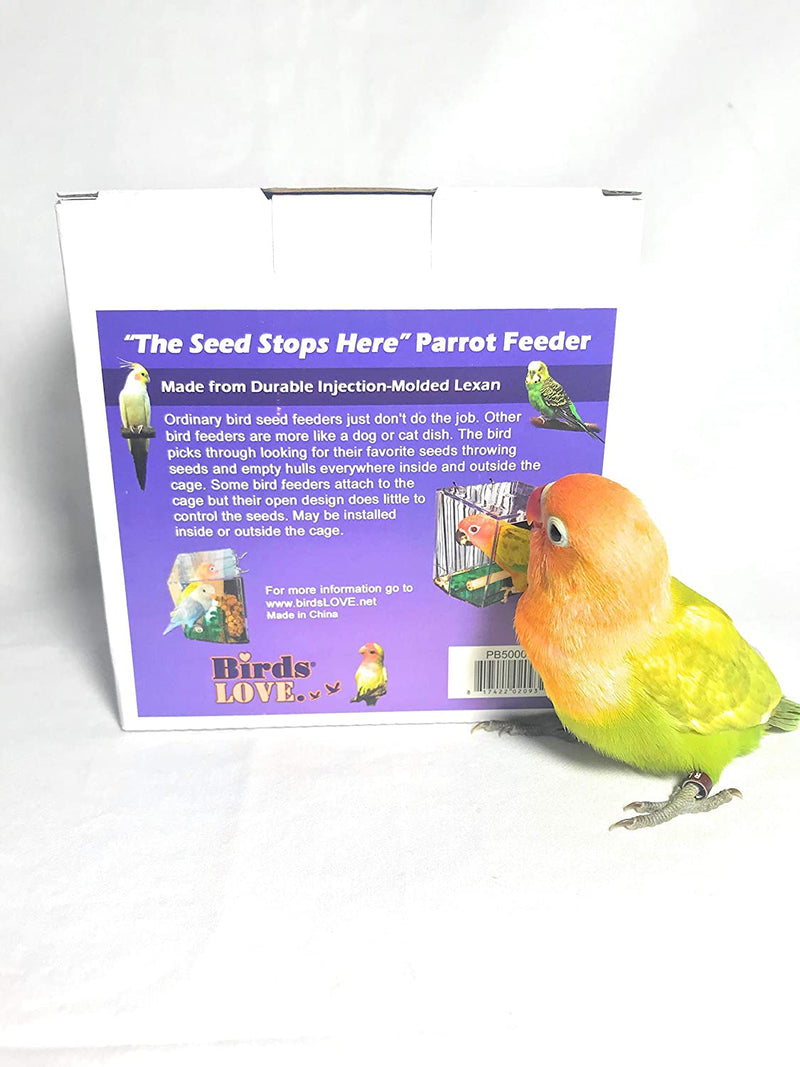 Birds LOVE Bird Feeder Seed Catcher Tray Hanging Cup Food Dish for Cage for Small Birds Lovebirds Cockatiels Canaries Sun Conures Blue with Green Bottom Animals & Pet Supplies > Pet Supplies > Bird Supplies > Bird Cage Accessories > Bird Cage Food & Water Dishes Birds LOVE   