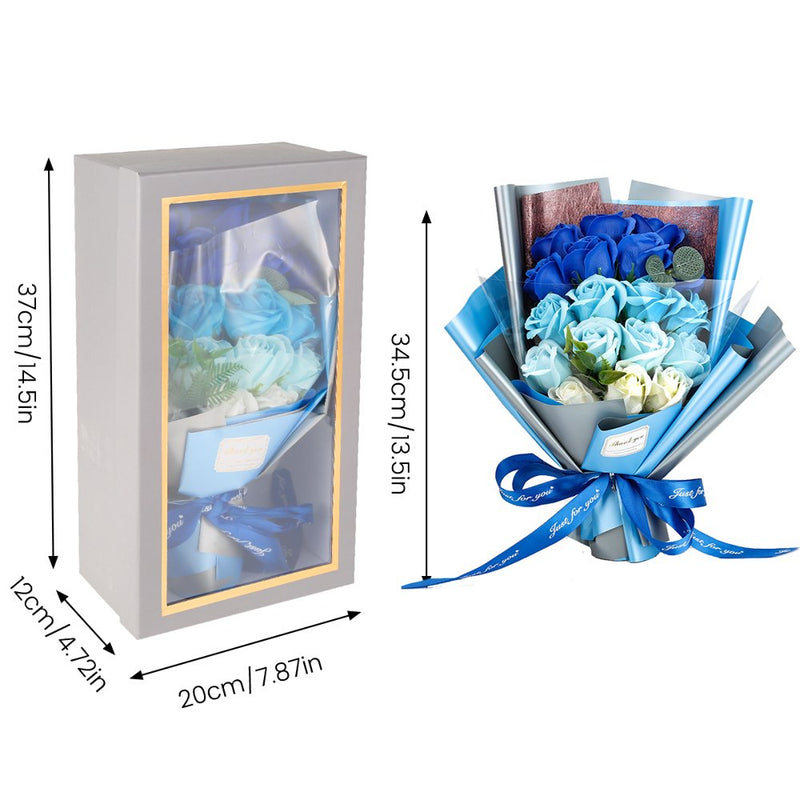 GOTYDI 18 Flowers Artificial Soap Flower Bouquet with Card Realistic Rose Flower Bouquet Gift Box Flower Flores Home Decor Gift for Valentine'S Day Birthday Christmas Wedding Decoration Home & Garden > Decor > Seasonal & Holiday Decorations GOTYDI   