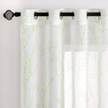 MIULEE Sheer Curtains 84 Inches Long Grommet Top Green Tree Branch White Curtain 2 Panels Window Curtains Tree Pattern for Living Room Home & Garden > Decor > Window Treatments > Curtains & Drapes MIULEE Green 52"W*63"L 