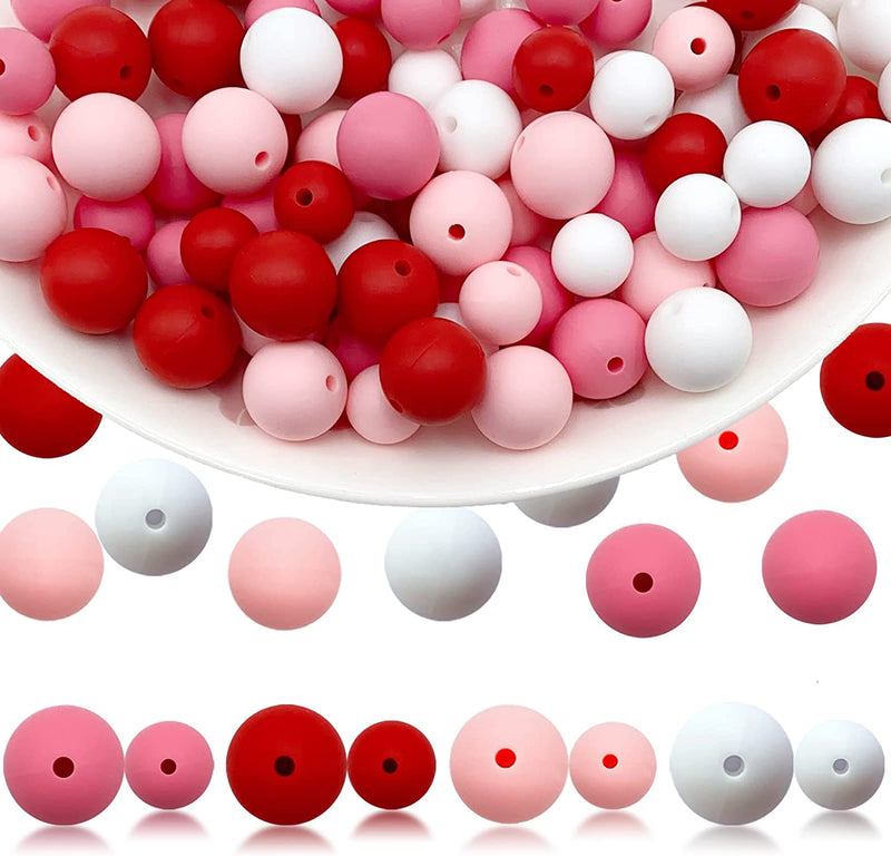 Sports Silicone Beads 15Mm Baseball Softball Football round Silicone Beads Soccer Basketball Volleyball Silicone Accessory Kit for Keychain Making Bracelet Necklace Handmade Crafts-60Pcs Sporting Goods > Outdoor Recreation > Winter Sports & Activities DNCHGOYA mdl-pink  