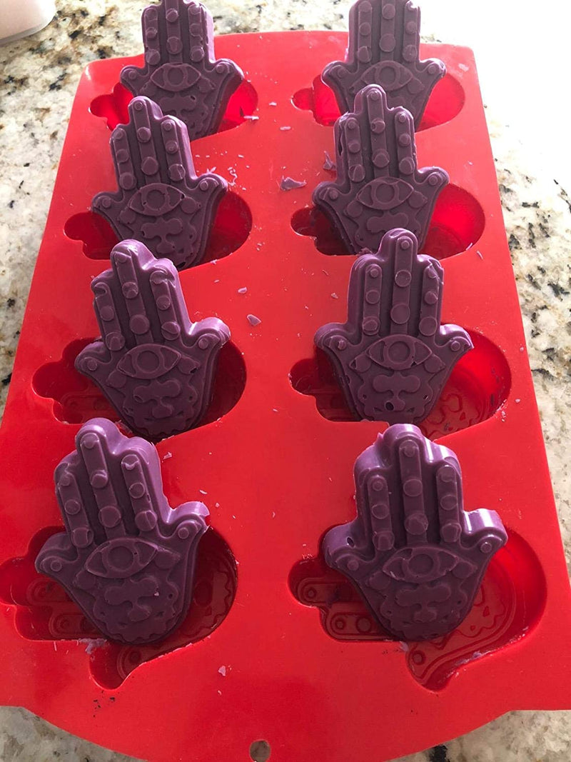Hamsa Hand Silicone Mold Hand of Fatima Cake Cupcake Muffin Baking Pan the Hand of God Ice Cube Tray Eye in Khamsah Palm Chocolate Candy Soap Crayon Melts Molds (Random Color) Home & Garden > Kitchen & Dining > Cookware & Bakeware Hi-Party   