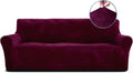 RHF Velvet-Sofa Slipcover, Stretch Couch Covers for 3 Cushion Couch-Couch Covers for Sofa-Sofa Covers for Living Room,Couch Covers for Dogs, Sofa Slipcover,Couch Slipcover(Beige-Sofa) Home & Garden > Decor > Chair & Sofa Cushions Rose Home Fashion Burgundy Sofa 