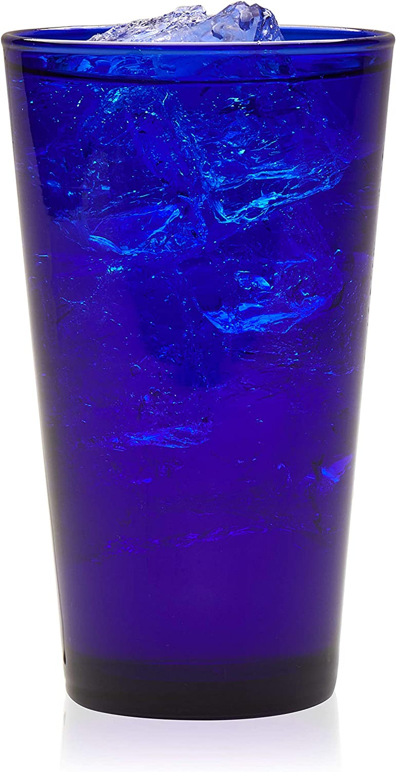 Libbey Cobalt Flare Tumbler Glasses, 17.25-Ounce, Set of 8