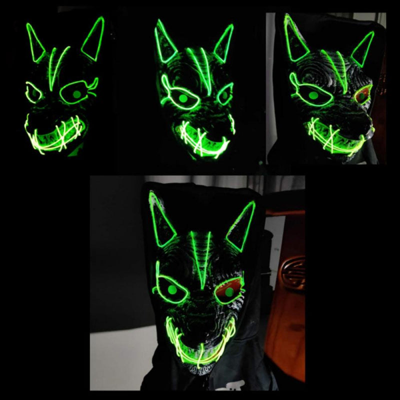 Halloween Mask LED Light up Mask Scary Wolf Mask Werewolf Mask for Festival Cosplay Halloween Costume Masquerade Parties, Carnival, Gift