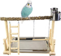 QBLEEV Bird'S Stand Playground Climb Wooden Perches (Bird Stand(14.4" L * 9" W *9.7" H)) Animals & Pet Supplies > Pet Supplies > Bird Supplies QBLEEV bird stand-prickly ash wood  