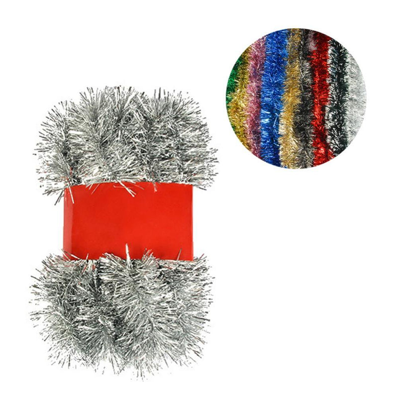 Tinsel Garland Christmas Tree Decorations Wedding Birthday Party Supplies for 16.5 FEET Long Home Home & Garden > Decor > Seasonal & Holiday Decorations& Garden > Decor > Seasonal & Holiday Decorations BIB3755688A111 Silver  