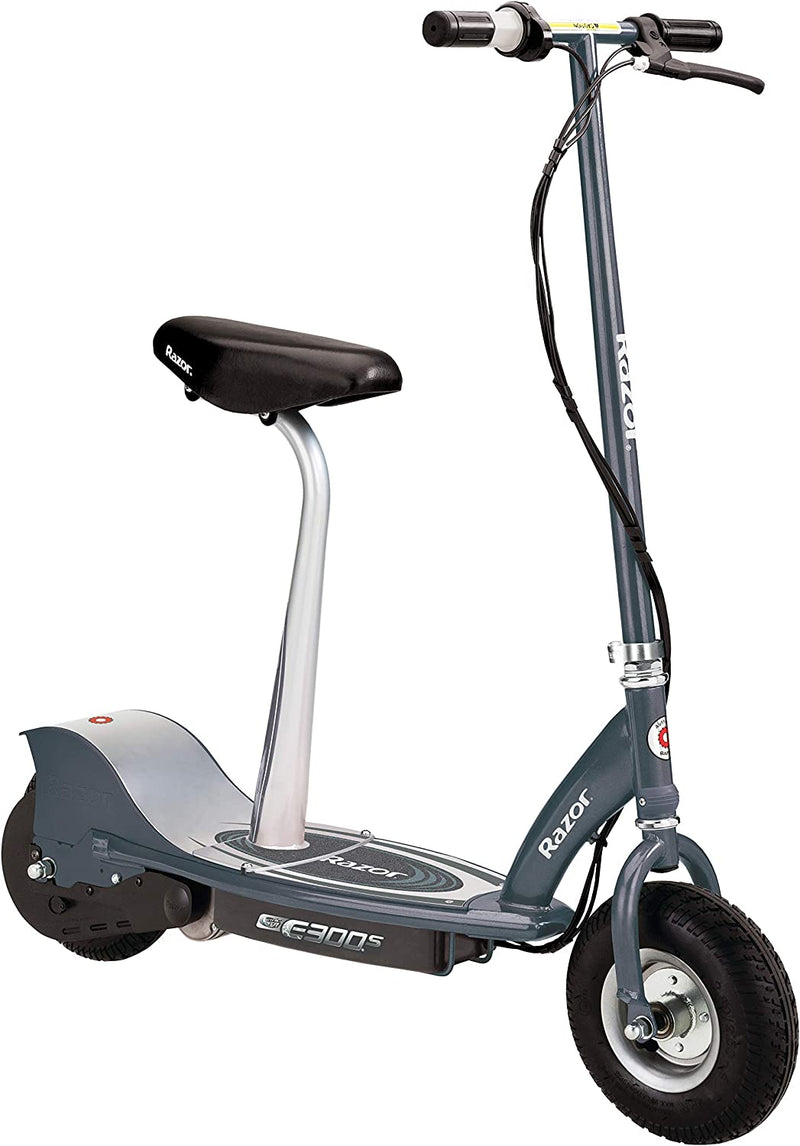 Razor 13113614 E300 Electric Scooter Sporting Goods > Outdoor Recreation > Cycling > Bicycles Razor USA, LLC Matte Grey Seated Ride (E300s) 