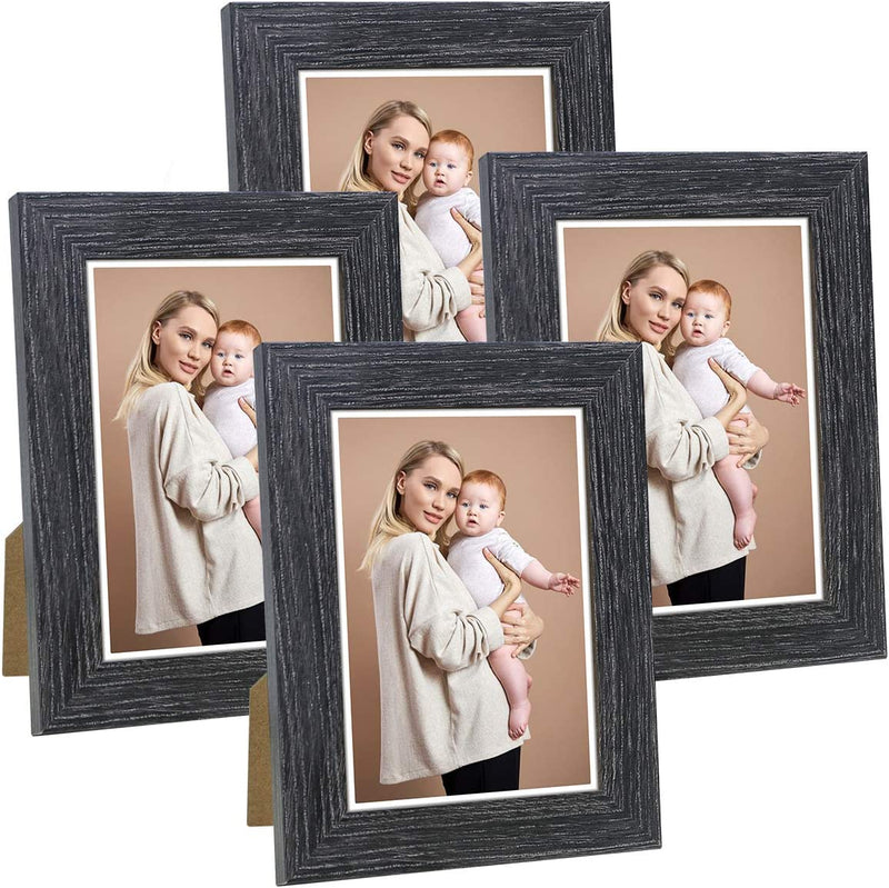 NUOLAN 5X7 Picture Frame Rustic Gray Wood Pattern Art Photo Frames 6 Packs for Wall or Tabletop Display (NL-PF5X7-RG) Home & Garden > Decor > Picture Frames NUOLAN Dark Grey 4x6 