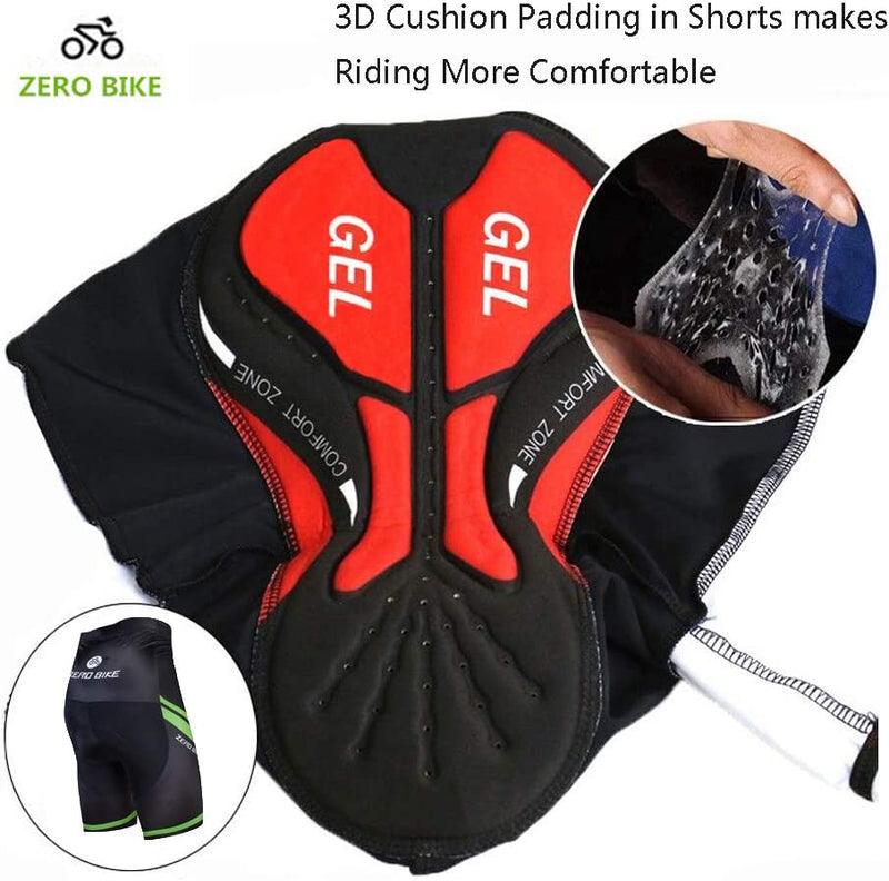 ZEROBIKE Men Breathable Quick Dry Comfortable Short Sleeve Jersey + Padded Shorts Cycling Clothing Set Cycling Wear Clothes Sporting Goods > Outdoor Recreation > Cycling > Cycling Apparel & Accessories ZEROBIKE   