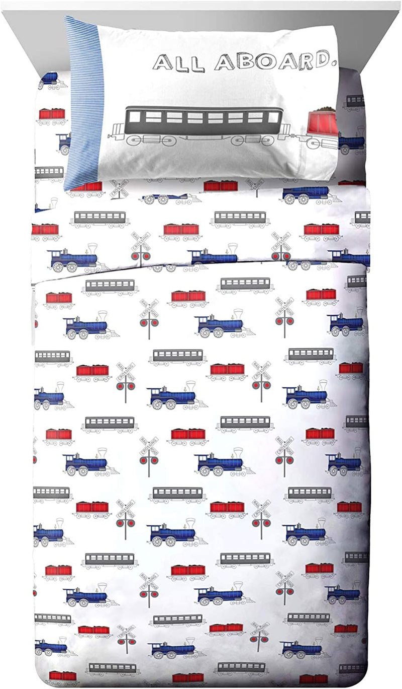 Marvel Spidey and His Amazing Friends Team Spidey Twin Size Sheet Set - 3 Piece Set Super Soft and Cozy Kid’S Bedding - Fade Resistant Microfiber Sheets (Official Marvel Product) Home & Garden > Linens & Bedding > Bedding Jay Franco & Sons, Inc. White - All Aboard Toddler 